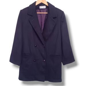 Vtg Forecaster of Boston Wool Blend Double Breasted Coat-Sz 8-Shoulder Pad-Lined